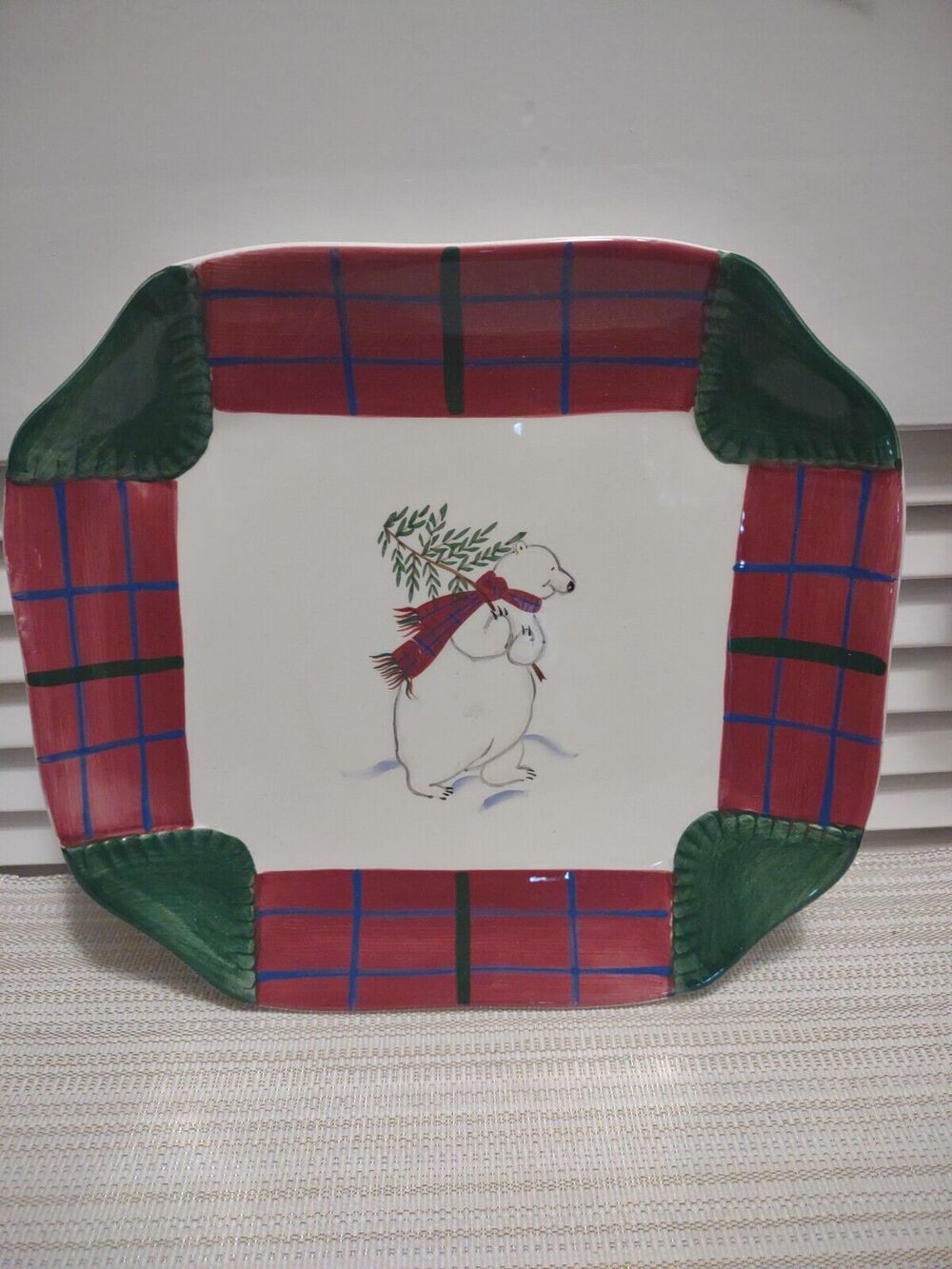 Pfaltzgraff "Snow Bear" Collection Cookie Plate Serving Tray 10 3/4" 413-205-00
